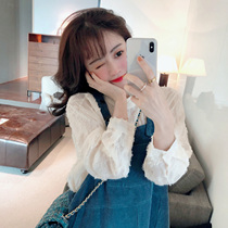 gafortheseasons white shirt Lace shirt base shirt Womens long-sleeved inner top spring and autumn shirt