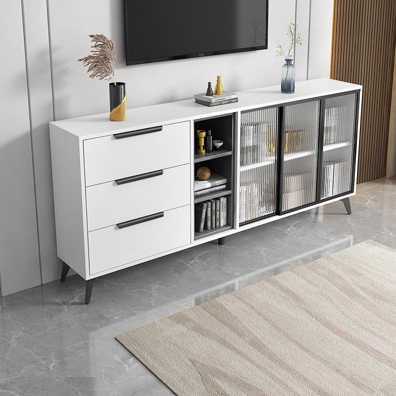 TV cabinet sliding door home small apartment living room entrance cabinet Changhong glass storage cabinet Nordic simple storage cabinet