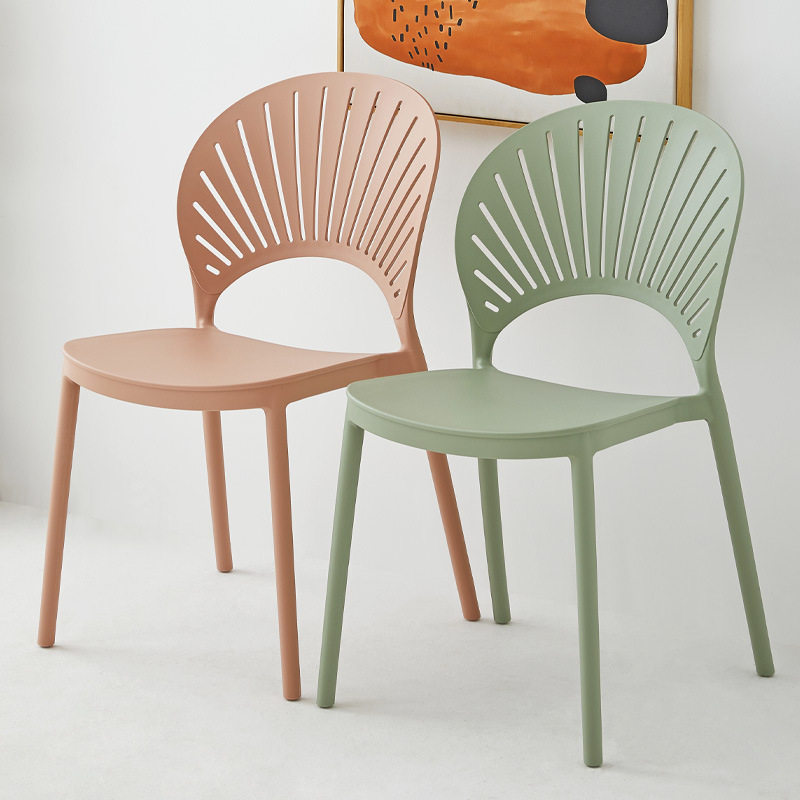 Nordic modern simple plastic chair backrest thickened home adult dining room dining chair creative Net red outdoor chair