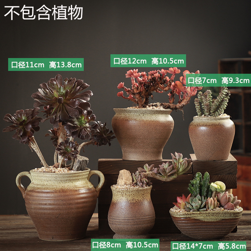 The Fleshy flower pot large old running the special offer a clearance of creative move of large diameter coarse pottery breathable ceramic flesh POTS of the plants