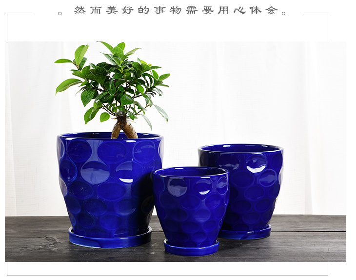 Heavy flowerpot ceramic large special offer a clearance creative household with tray was high money plant bracketplant fleshy flower pot