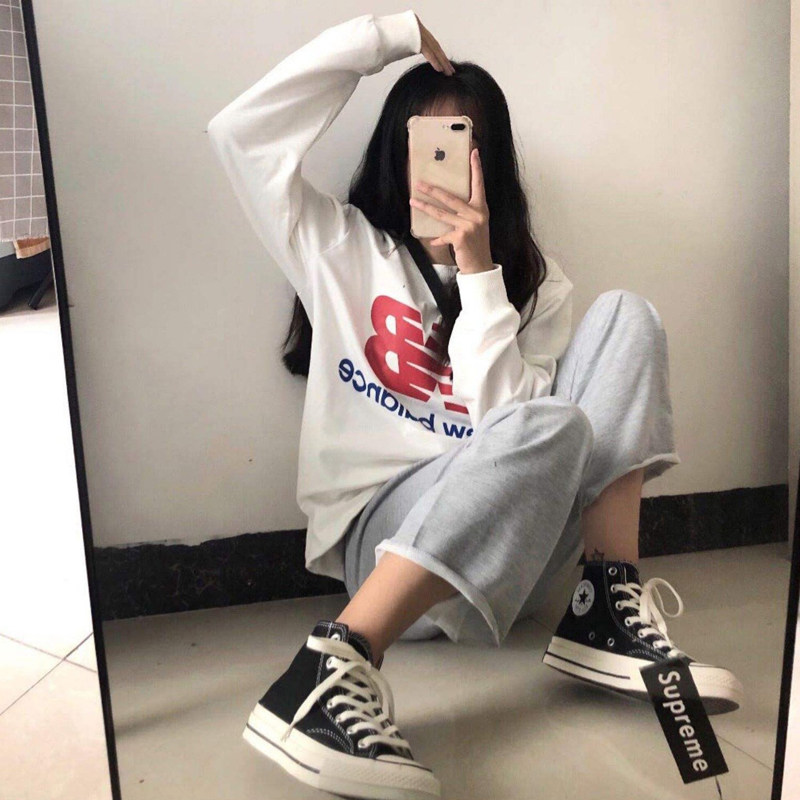 Grey Sports Pants Woman High Waist Pituality 2022 New Spring Autumn Ins Tide Casual Loose Straight Cylinder Broadleg Thin Sweatpants