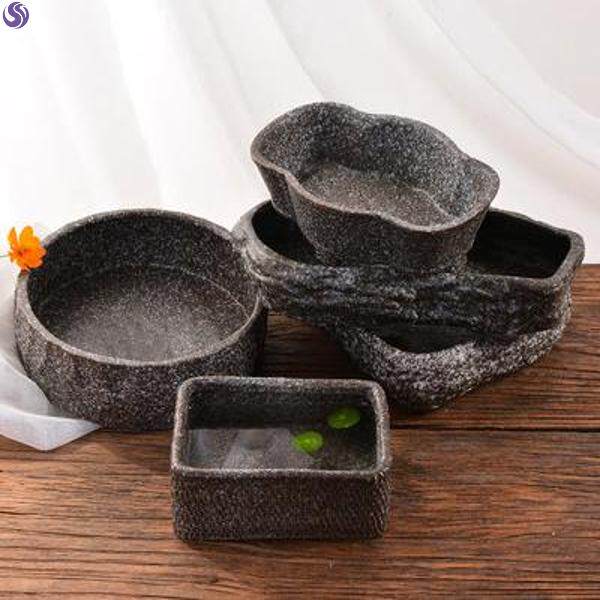 Flower and fish dual hydroponic fish tank can be able to raise fish potted flower creative imitation stone special pot extra large - Taobao