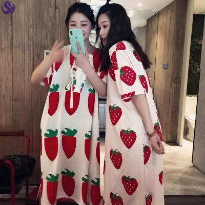 Urban sexy beauty large size short-sleeved Korean cartoon student cute pajamas female summer cute loose pregnant women