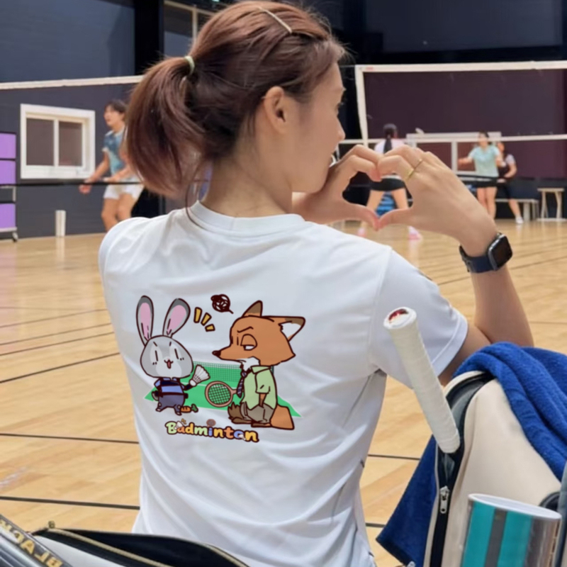 【Zootopia Judy Nick】Cartoon Competition Quick-Drying Badminton Clothing Unisex Sports Short-Sleeve T-Shirt Cultural Shirt 【Zootopia Judy Nick】Cartoon Competition Quick-Drying Badminton Clothing Unisex Sports Short-Sleeve T-Shirt Cultural Shirt