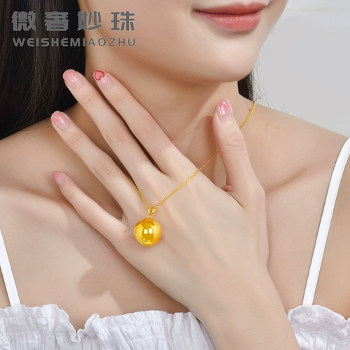 Золотая подвеска, модное украшение-шарик, серьги, цепочка, ожерелье из жемчуга, 24 карат