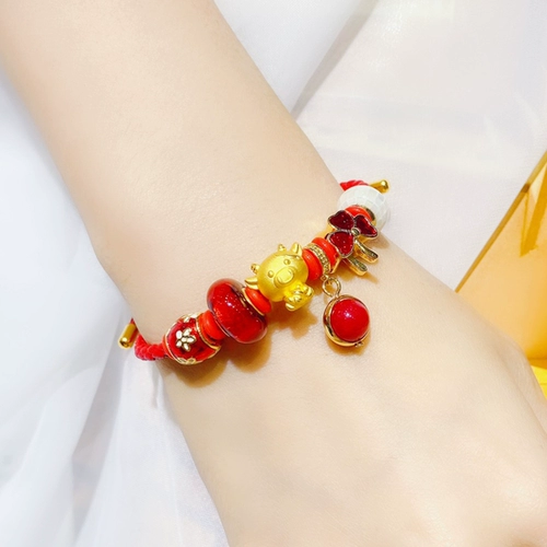 Металлический золотой оберег на день рождения, браслет с одной бусиной, 3D, DIY