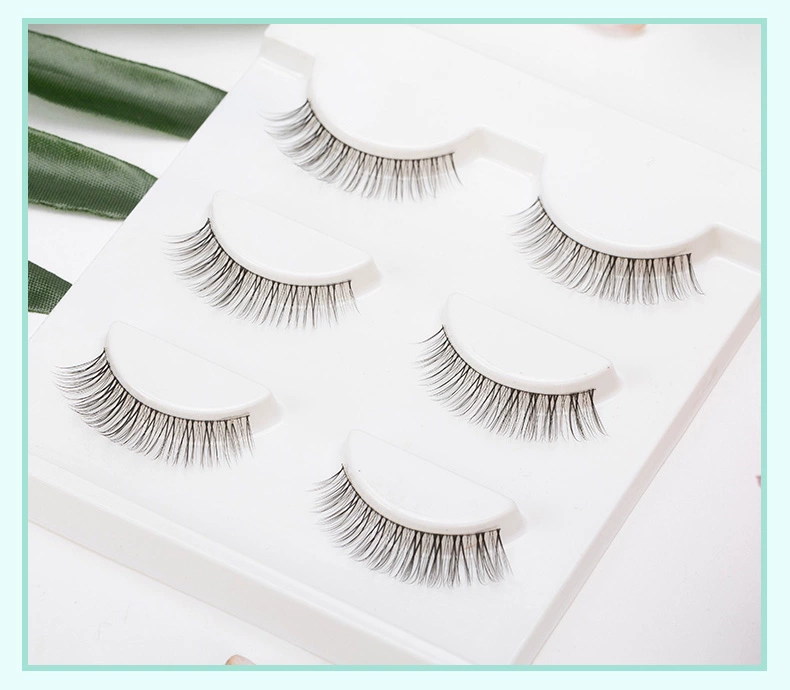 Air giả lông mi tự nhiên trang điểm nude thực tế đoạn ngắn lông mi đơn giản hàng ngày trang điểm nude nhẹ trang điểm sinh viên trang điểm để gửi keo - Lông mi giả
