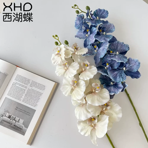 Высококачественное французское ретро 9 -головая фалаенопсис цветочный свет роскошный осенний цвет фальшивый цветок в европейском стиле