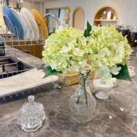 Стеклянная бутылка в стиле листьев+2 летняя гортеня зеленая