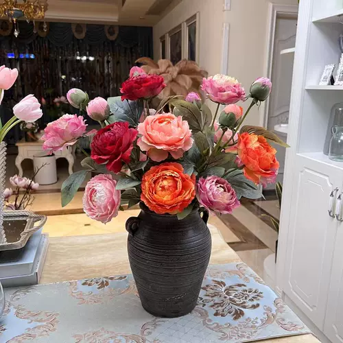 Симуляция цветок 3 масляная живопись пион фальшивый цветок