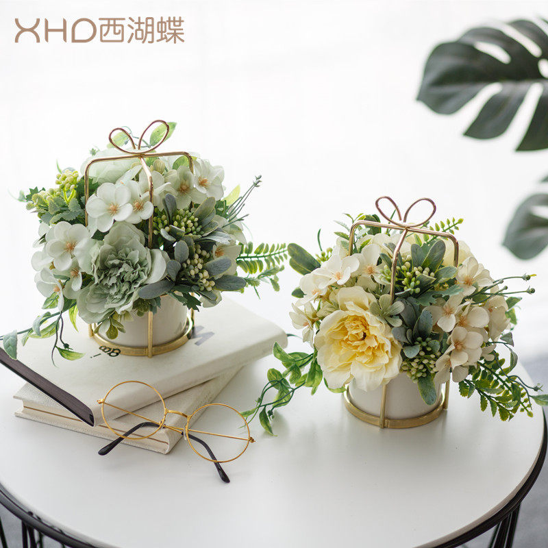 Nordic imitation flower ornament fake flower living room dry flower coffee table decoration flower dining table flower pendulum flower silk flower bouquet ornament