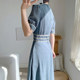 倪惑2023夏季新款裙子收腰气质显瘦法式长款温柔风洋气减龄连衣裙