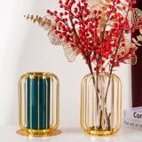 Nordic ins Wind Light Luxury Glass Vase Lantern Lantern Ceramics Creative Peche Wars Dry Flower Isert Бутылка гостиная декоративные украшения