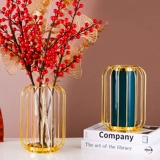 Nordic ins Wind Light Luxury Glass Vase Lantern Lantern Ceramics Creative Peche Wars Dry Flower Isert Бутылка гостиная декоративные украшения