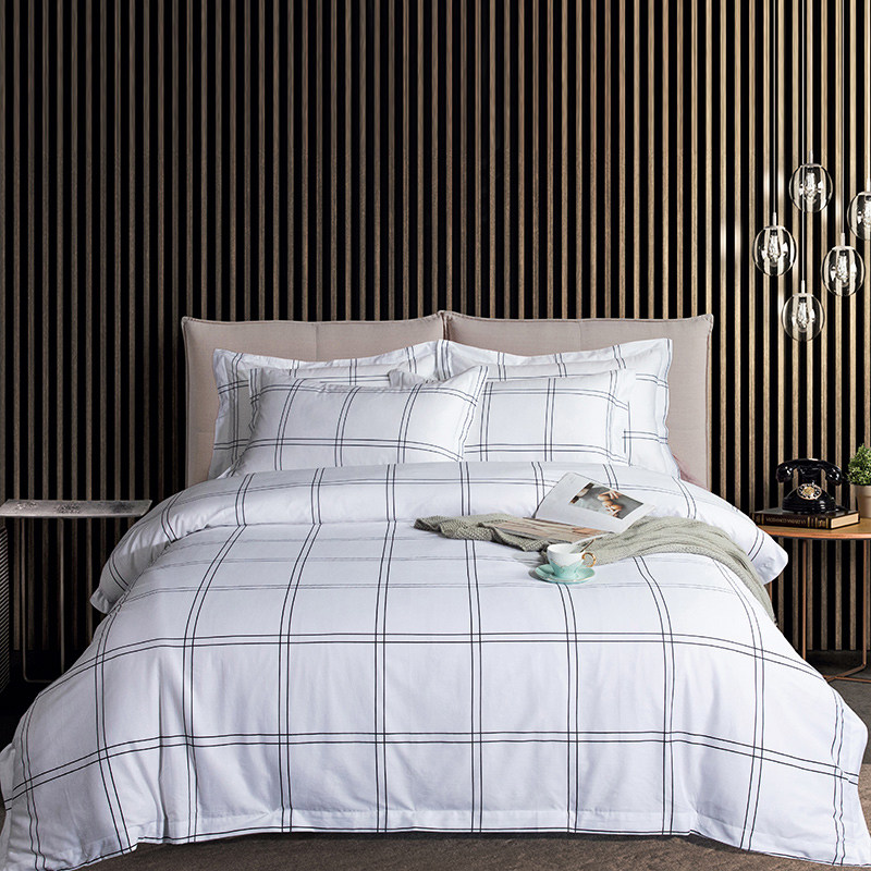 Hotel hotel special quilt cover four-piece set pure cotton 100 cotton simple white bed sheet Nordic 1 8 bed quilt sheet