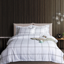 Guesthouse Hotel Special Quilt Cover 4 pieces of pure cotton 100 All cotton minimalist approximately white sheet Nordic 1 8 bed by single