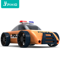 Mingta wooden disassembly car model beech racing model children's solid wood police car boys and girls speed racing toys