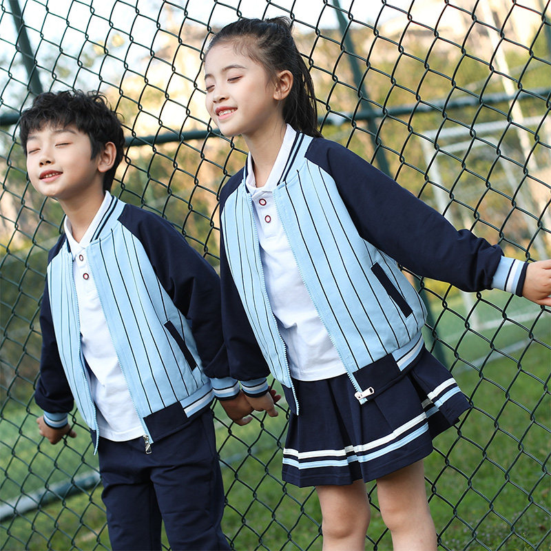Primary school uniforms suit Spring children's class Two sets of spring and autumn new Inn Wind kindergarten Garden uniforms Customized Tide