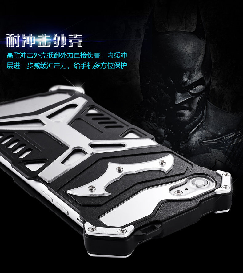 Crescent Knife Batman Stainless Steel Mirror Shockproof Aluminum Metal Case Cover for Apple iPhone 7 Plus & iPhone 7