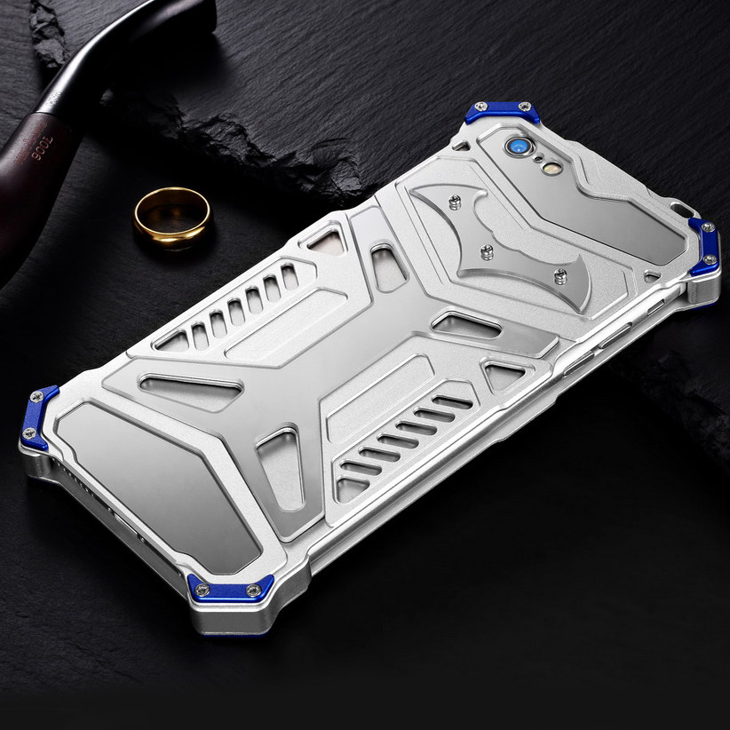 Crescent Knife Batman Stainless Steel Mirror Shockproof Aluminum Metal Case Cover for Apple iPhone 6S Plus/6 Plus & iPhone 6S/6
