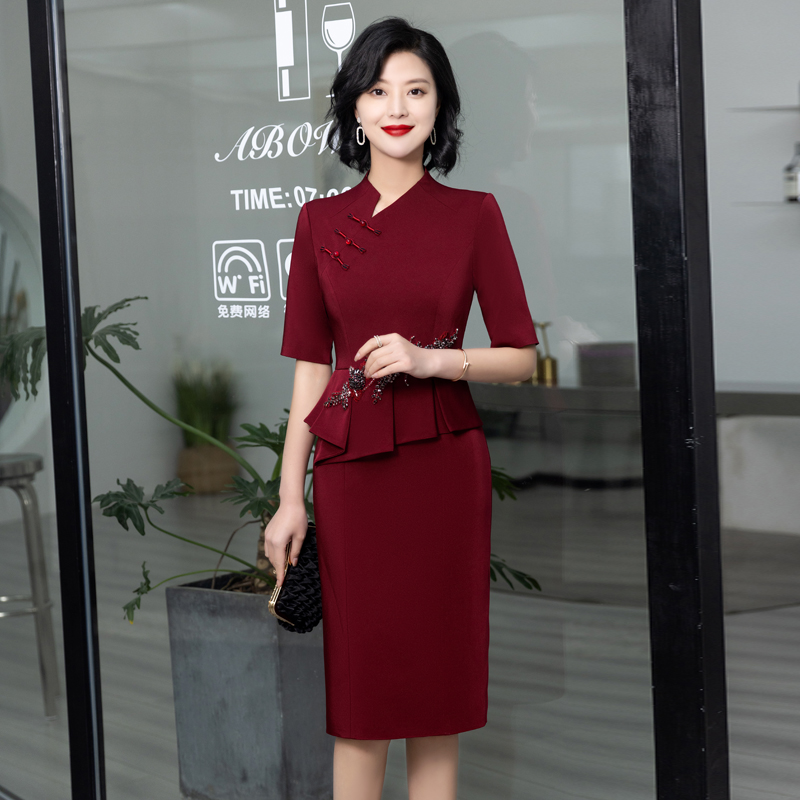 Elite cheongsam, wedding dress, evening dress, lightweight summer skirt for mother, suitable for teen, western style