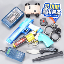  Childrens toy gun Suction cup soft bullet can fire percussion revolver Desert Eagle Boy Police suit handcuffs
