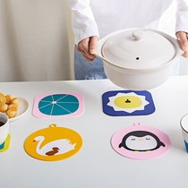 Cartoon 4 Dress Nordic Wind Thermal Insulation Mat Silicone Anti-Burn Cushion Table Cushion Home Cup Cushion Casserole Mat Bowl Tray Mat
