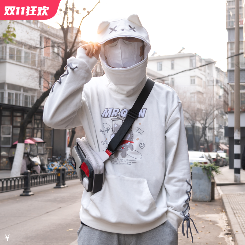 Fishing ban Mr Quin's new puppet dog autumn and winter hooded sweatshirt creative personality students large size tide top