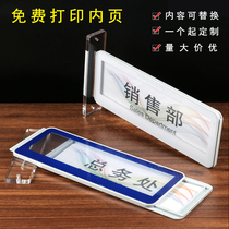 Office department double-sided hanging signboard horizontal door number side plug can replace the company department signboard Hospital hotel school class signboard signboard Meeting room high-end brand customization