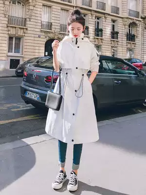 Trench coat women's long version of small man 2021 New British style temperament goddess fan explosion high-end spring and autumn coat