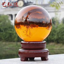Amber crystal ball Nafu Living room entrance partition Study office desk decoration Glass decorative crafts