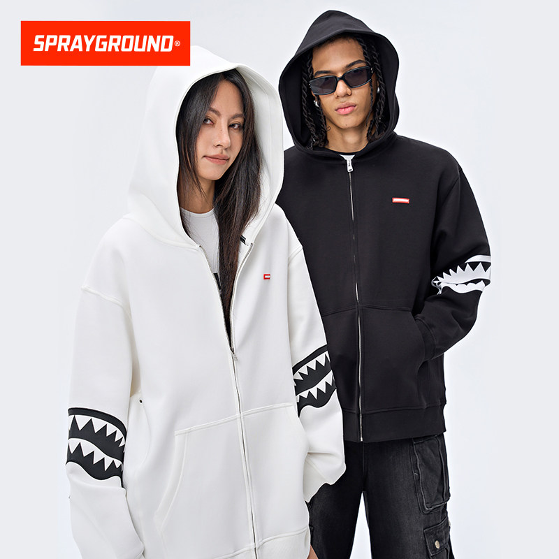 Звезда SprayGround с таким же весенним и осенним кардиганом, свитер, мужская толстовка с капюшоном в виде акульей пасти, американская куртка Изображение 1