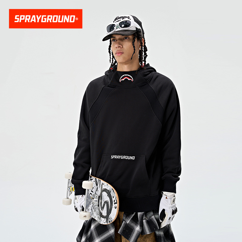 Sprayground25 Autumn Shark Mouth Hooded Sweatshirt Unisex Loose Pullover Couple Hoodie