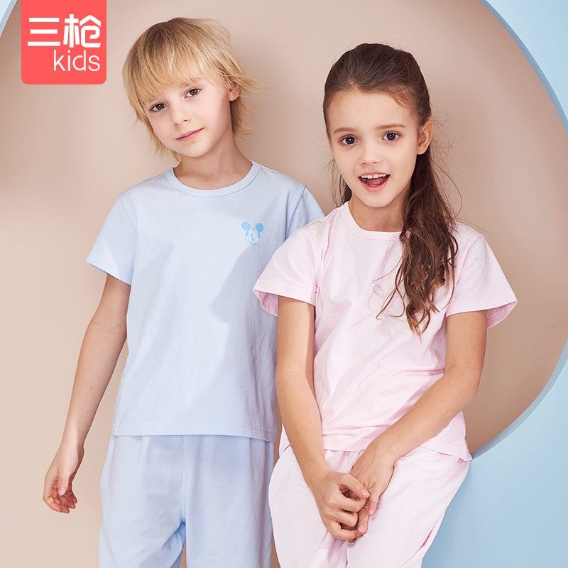 三枪 儿童短袖中裤睡衣家居服套装 天猫优惠券折后￥39.9包邮（￥59.9-20）男、女童110~170码多款可选