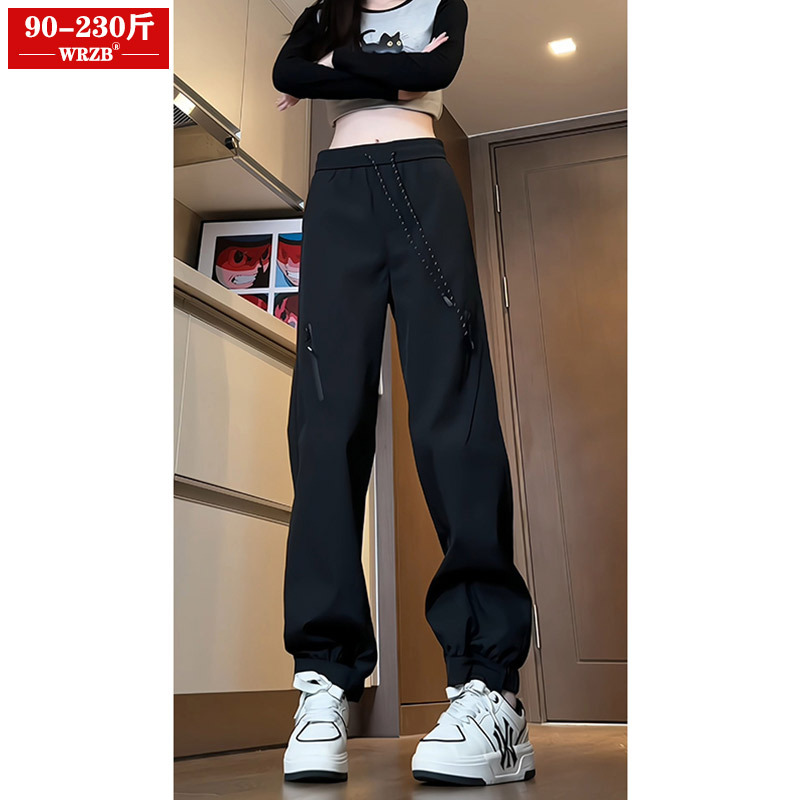 Plus-Size Women's Pants 2026 New Autumn and Winter Sports Casual Straight-Leg Cargo Pants with Fleece, Large Size Loose-Fitting Hiking Pants
