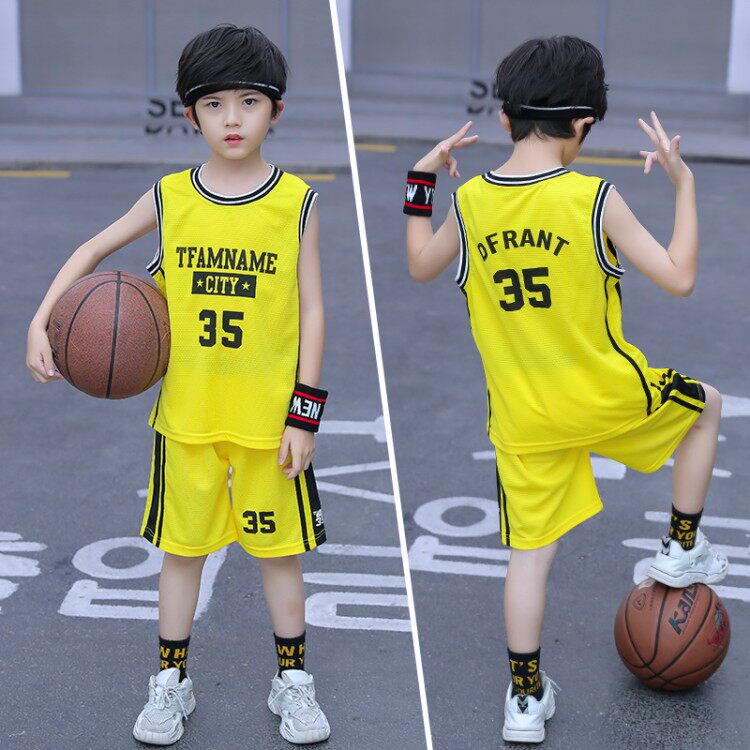 Boys sports suits basketball clothes children's quick-drying clothes in the big children's summer clothes handsome children's clothes trendy boys summer jerseys