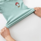 Детское демисезонное бархатное удерживающее тепло нижнее белье, утепленный лонгслив, термобелье подходит для мужчин и женщин, высокий воротник