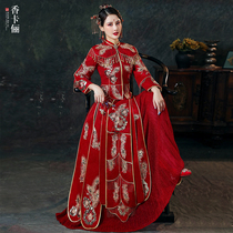 Xiuhe dress 2021 new spring and summer wedding toast suit slim wedding dress Chinese bridal dress small man Xiuhe