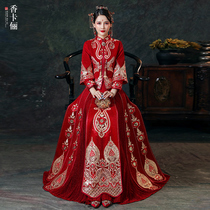 Xiuhe dress summer 2021 new bride Chinese wedding toast dress wedding dress wedding dress cabinet dress female Xiuhe