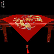 Red hijab 2021 new Chinese bride red tassel wedding hijab yarn embroidery classical Xiuhe dress Xipa woman