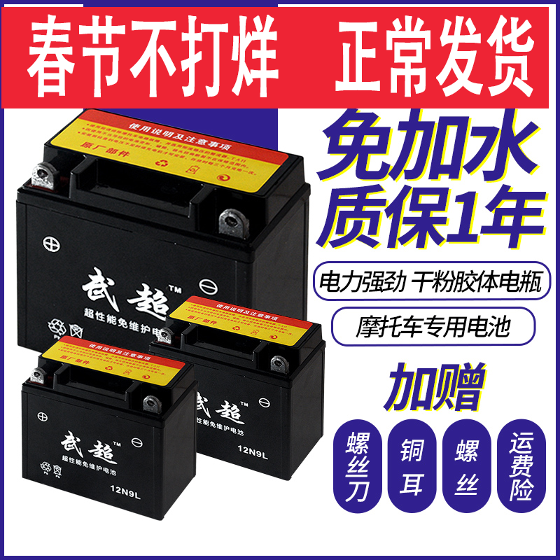 Motorcycle battery 12V9a battery dry battery 125 boost pedal bent beam car 7AH5a maintenance-free universal