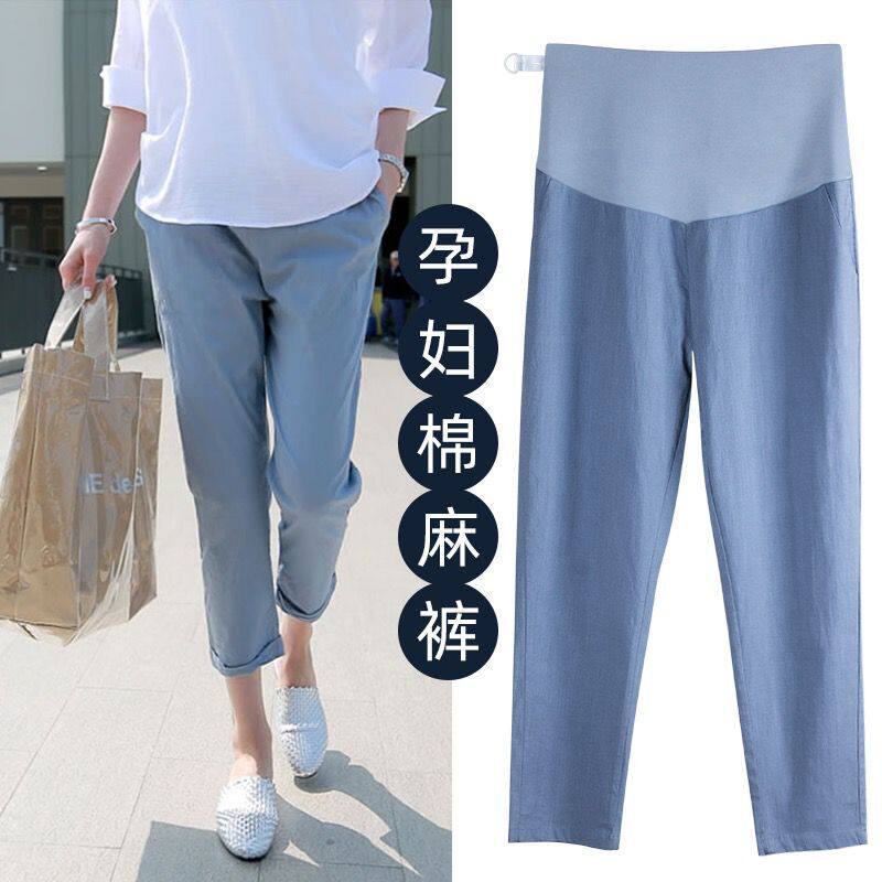 Pregnant woman pants spring thin outside wearing loose cotton numb spring autumn pregnant woman inner lap pants casual spring dress child care 90% pants
