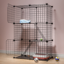 Cat Cage Cat Villa Home Free Combined Oversized Cat House Small Pet Home with toilet Two layers of empty cage