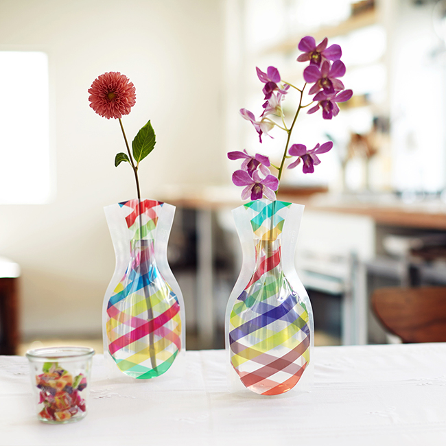 HOWstore Japan imported DBROS foldable vase Creative gift Easy storage plastic simple