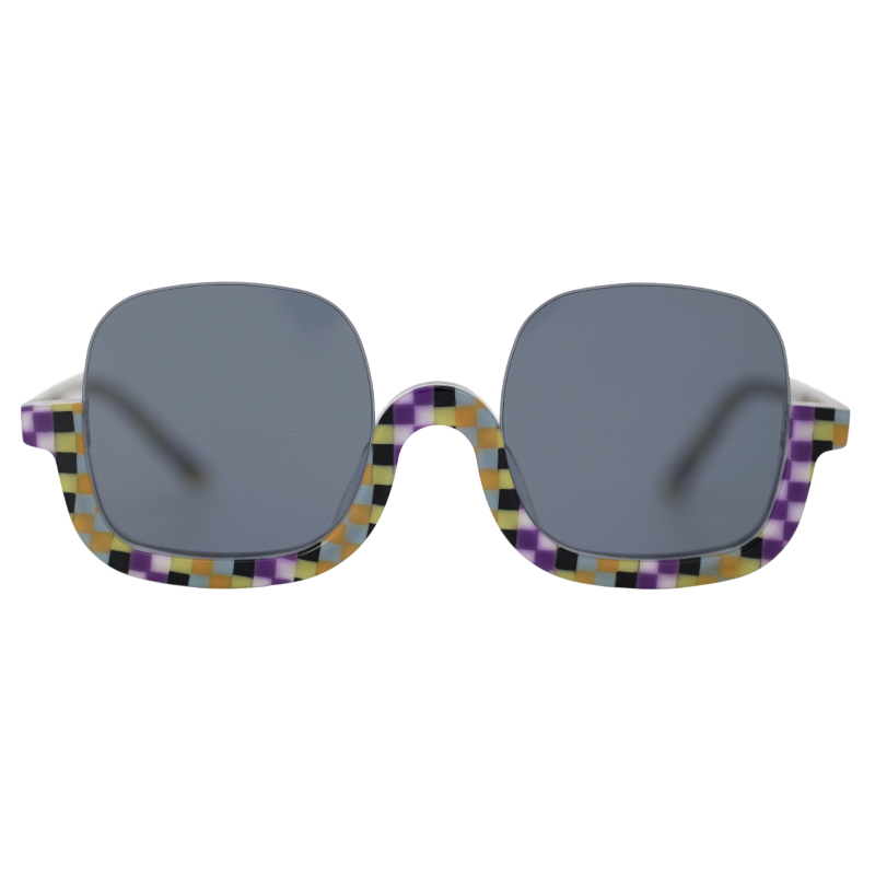 HOWstore ALU sunglasses Clint series color block stitching personality art retro sunglasses