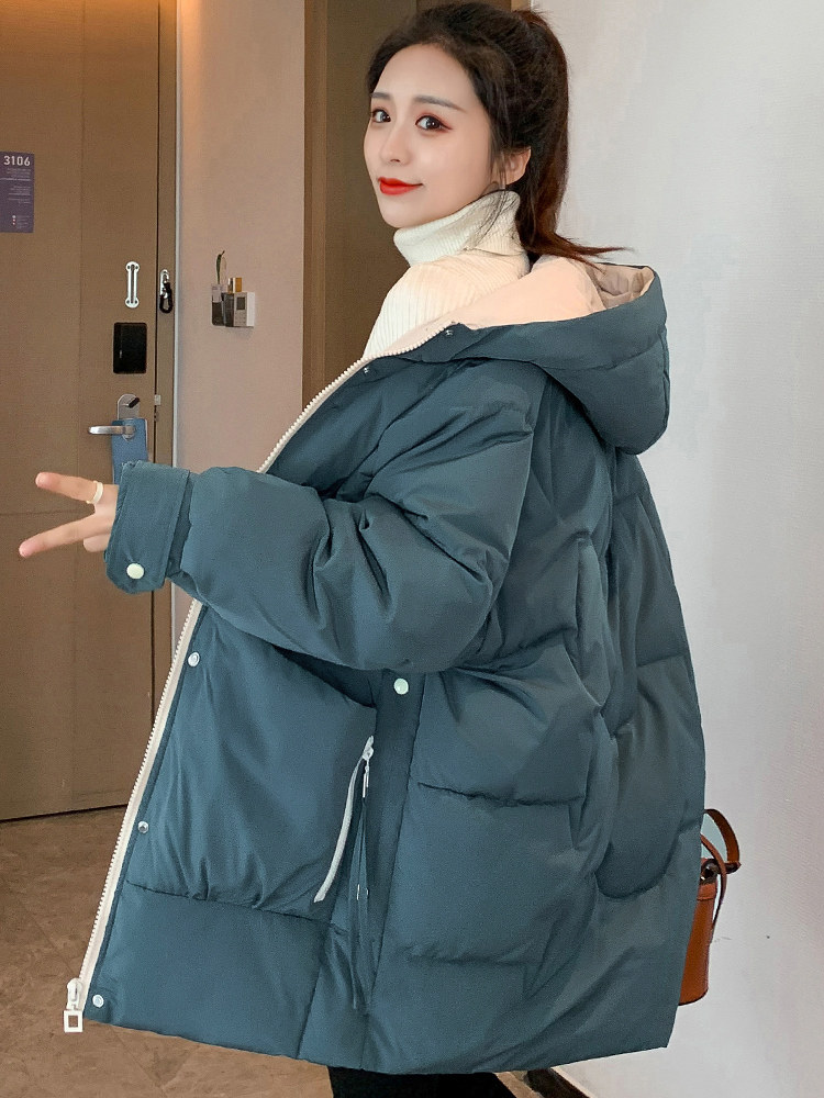 THICKENED COTTON JACKET WOMENS SHORT STYLE WINTER 2022 NEW SMALL MAN MID-LENGTH PADDED JACKET WOMENS DOWN PADDED JACKET