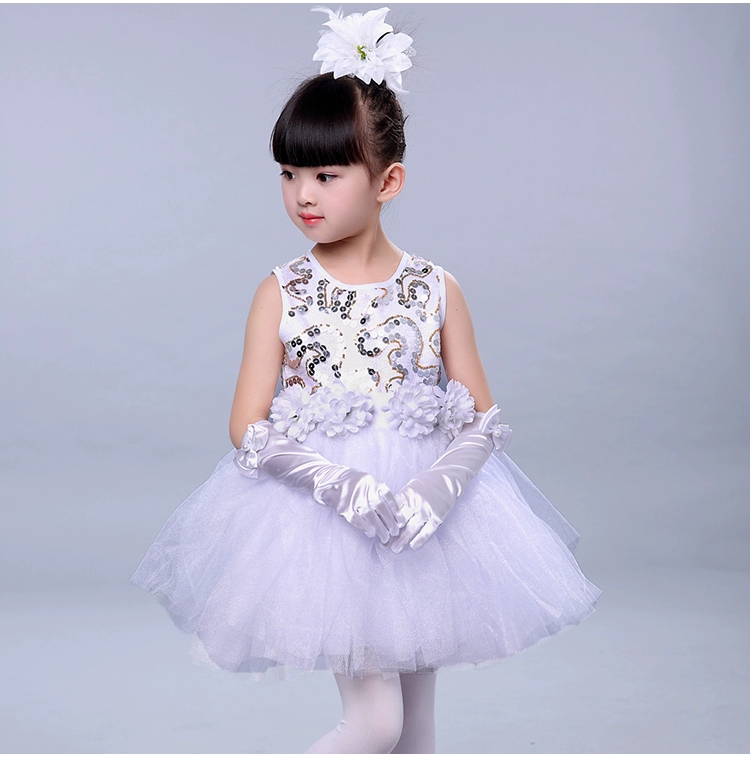 Ngày trẻ em trang phục trẻ em cô gái váy biểu diễn váy công chúa váy công chúa mẫu giáo đính kết cô gái khiêu vũ váy gạc - Trang phục