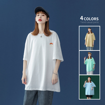 Short Sleeves 2021 New Womens Summer Half Sleeve T-Shirt Ins Tidal Net Red Body Loose Korean version 100 Ride Port Wind Blouse