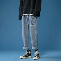 Jeans Woman 2020 New Straight Drum Chic Port Taste Pants Tide Ins Loose Bf Conspicuity 100 Lap Old Daddy Pants